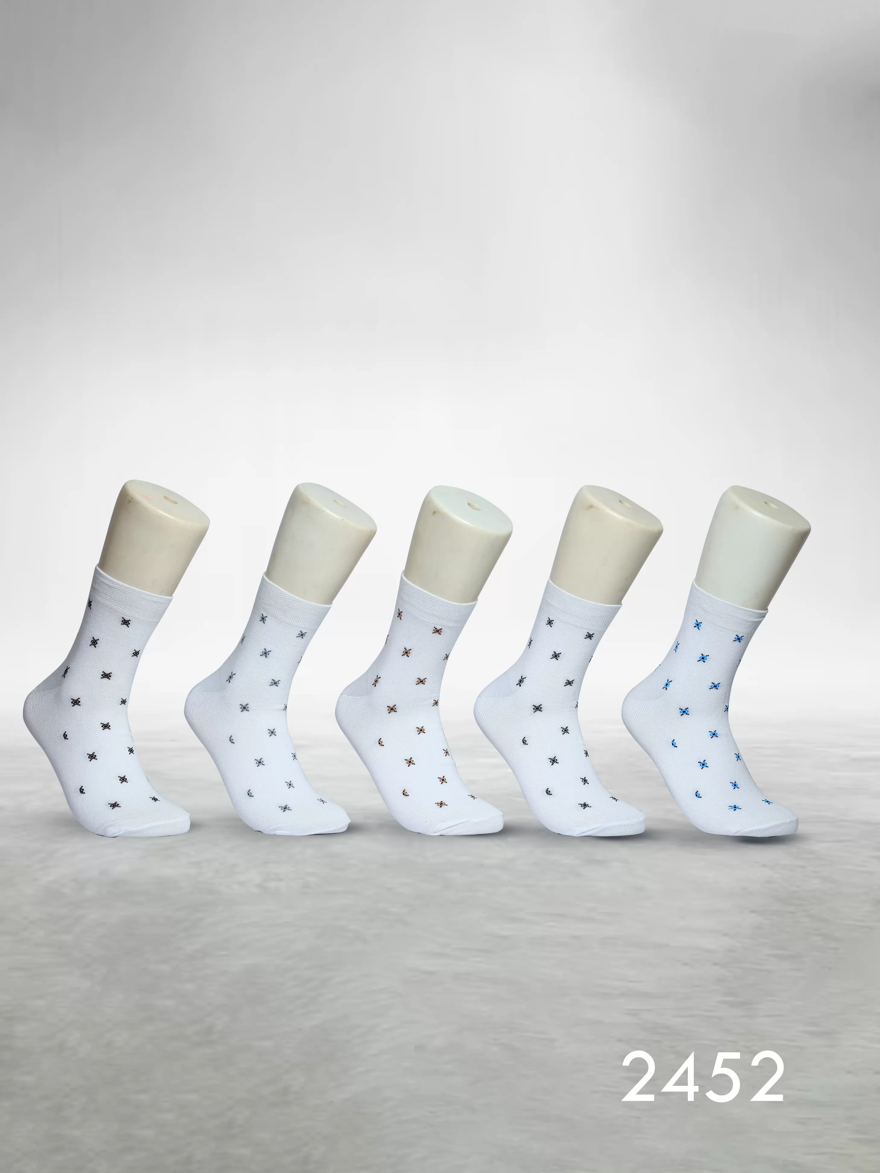 Footies Mens Fine Cotton Socks Ankle pack of 5 (Design)