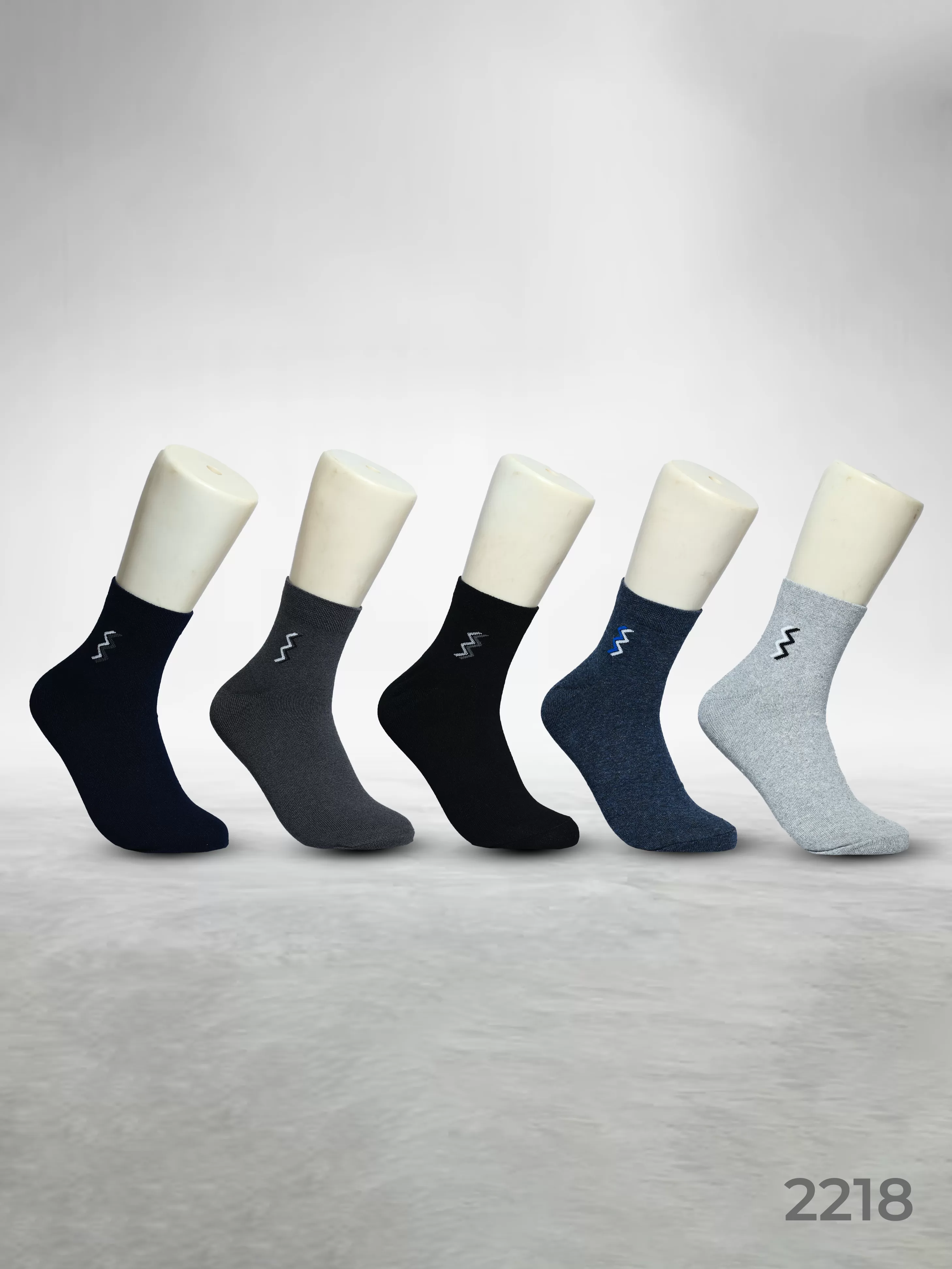 Footies Mens Fine Cotton Socks Ankle pack of 5 (Design)