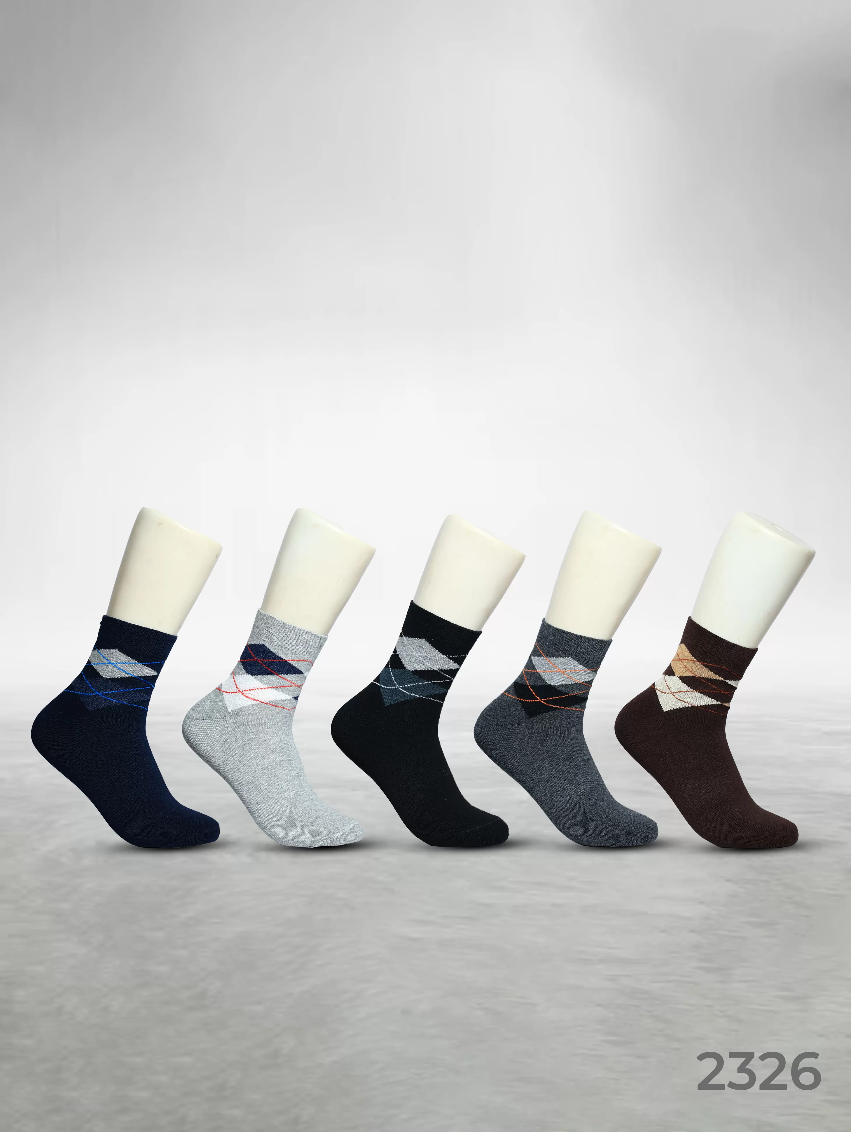 Footies Mens Fine Cotton Socks Ankle pack of 5 (Design)