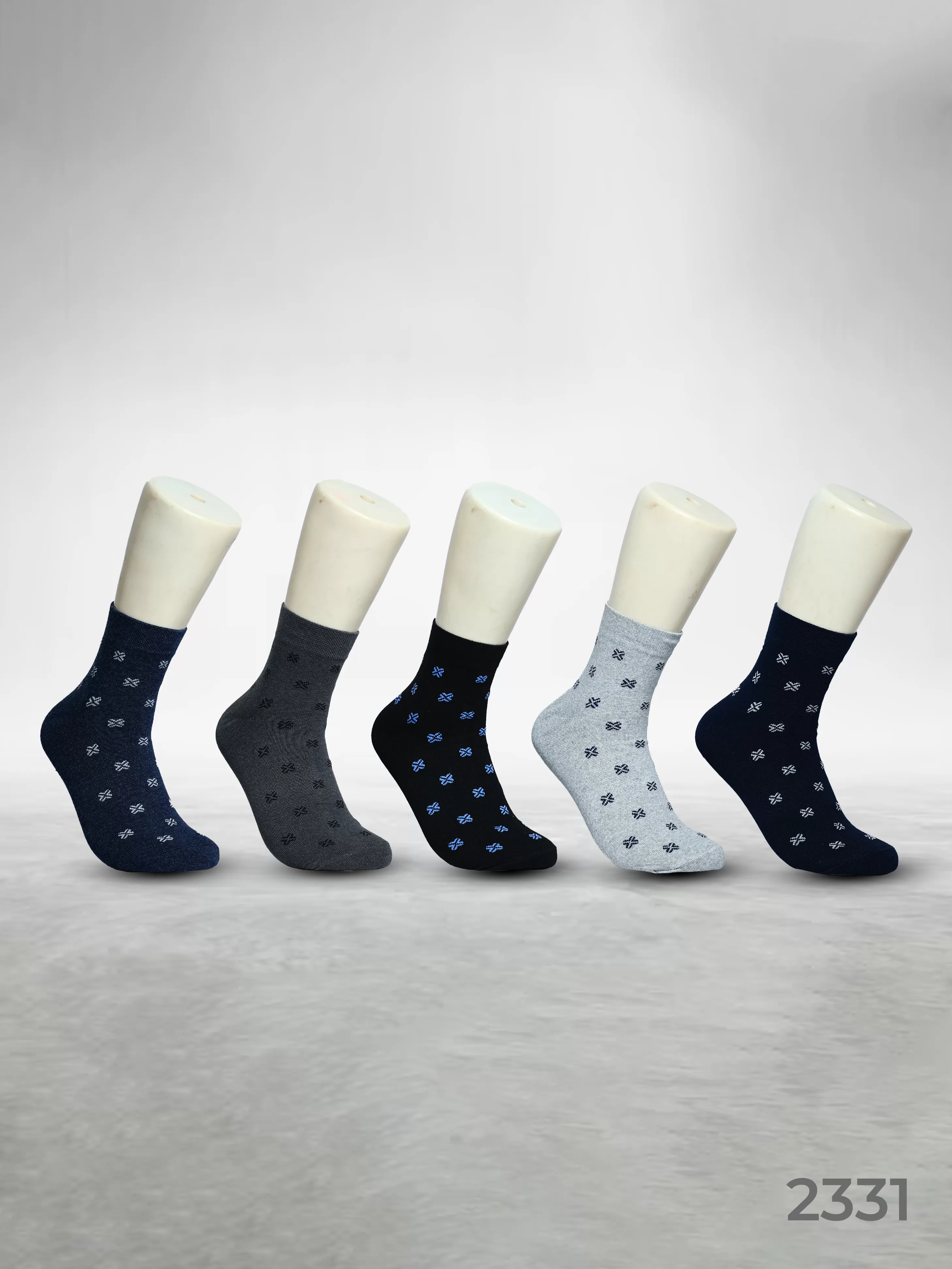 Footies Mens Fine Cotton Socks Ankle pack of 5 (Design)