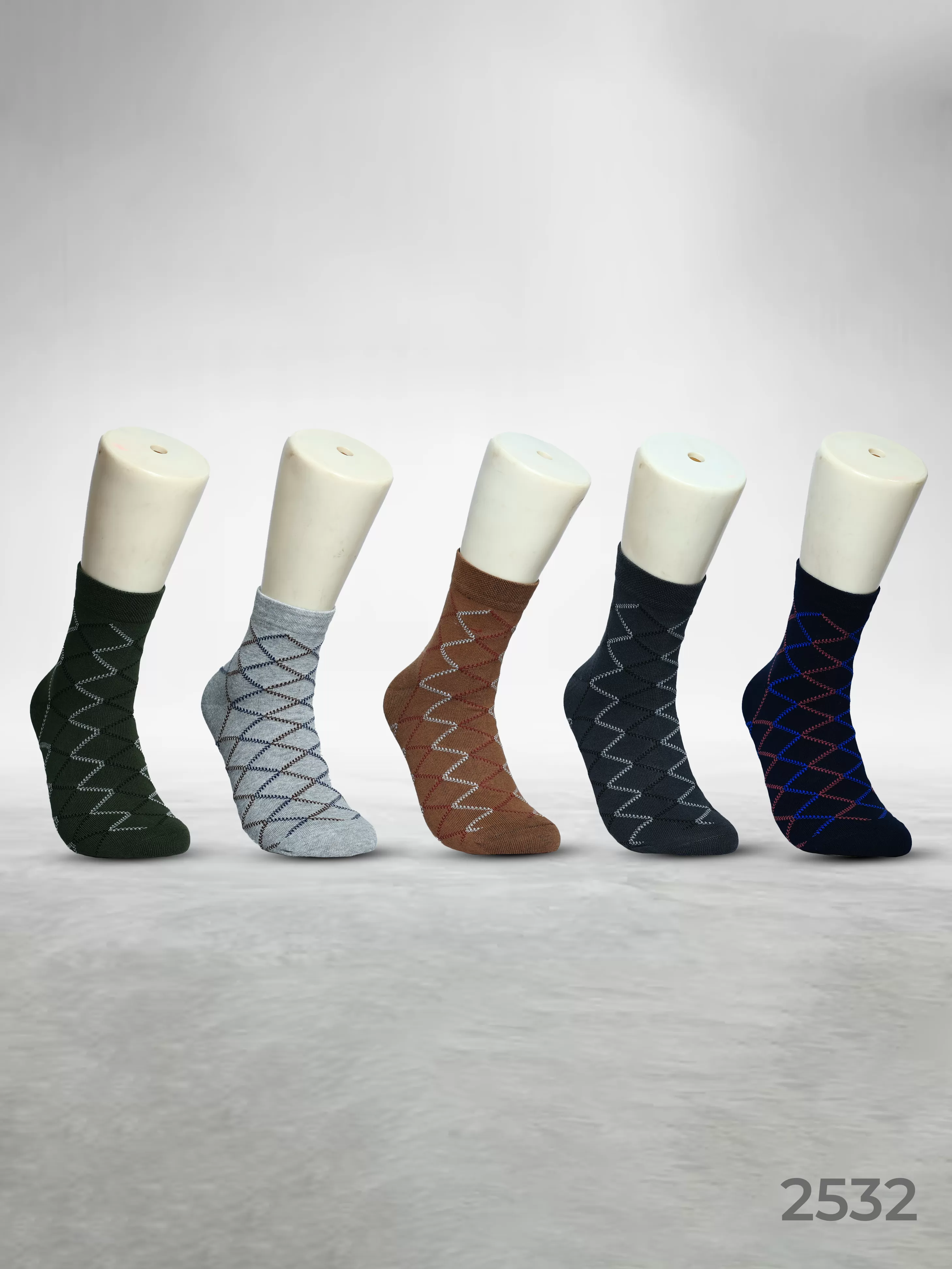 Footies Mens Fine Cotton Socks Ankle pack of 5 (Design)