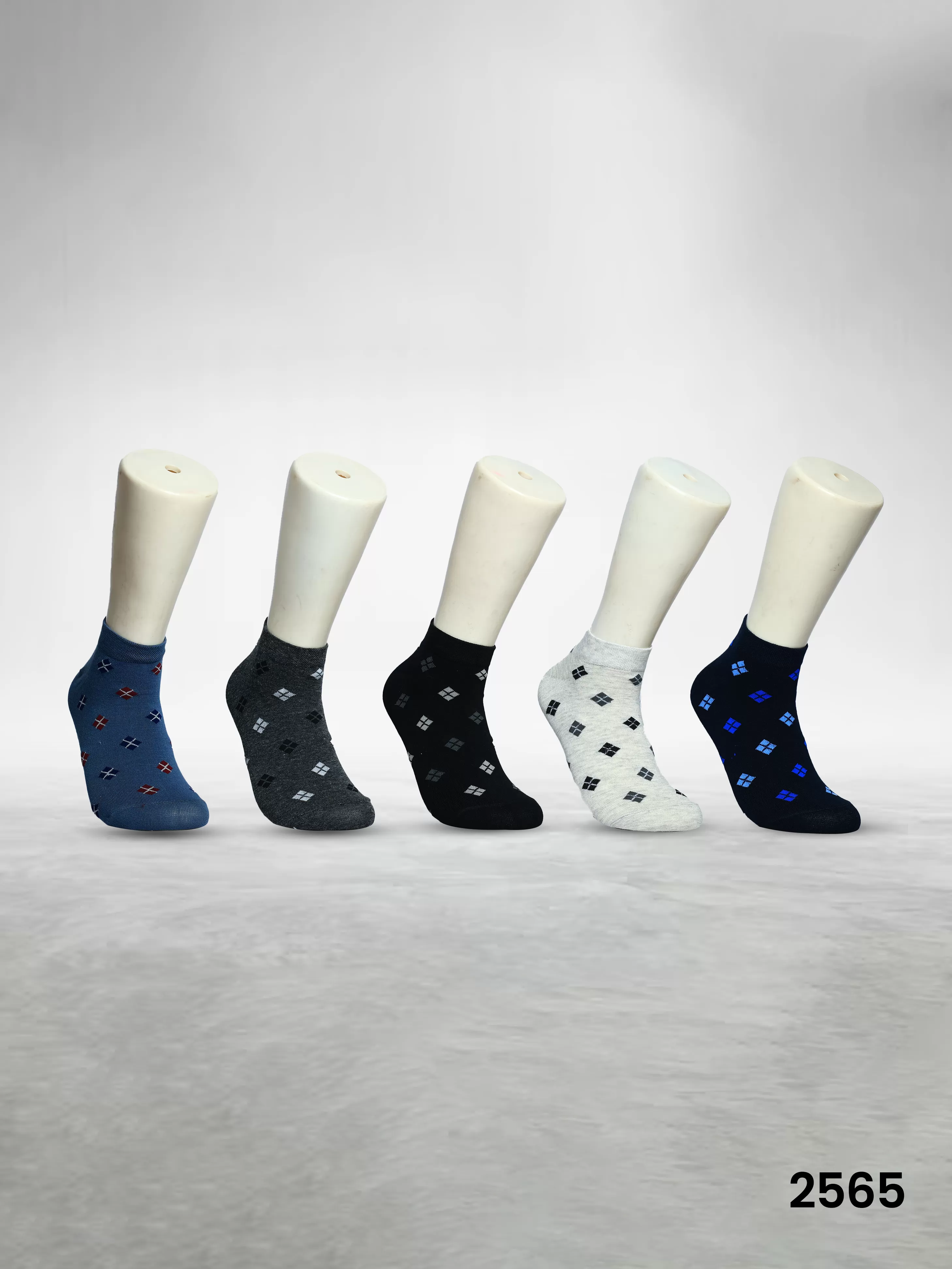 Footies Mens Fine Cotton Socks Sneaker pack of 5 (Design)