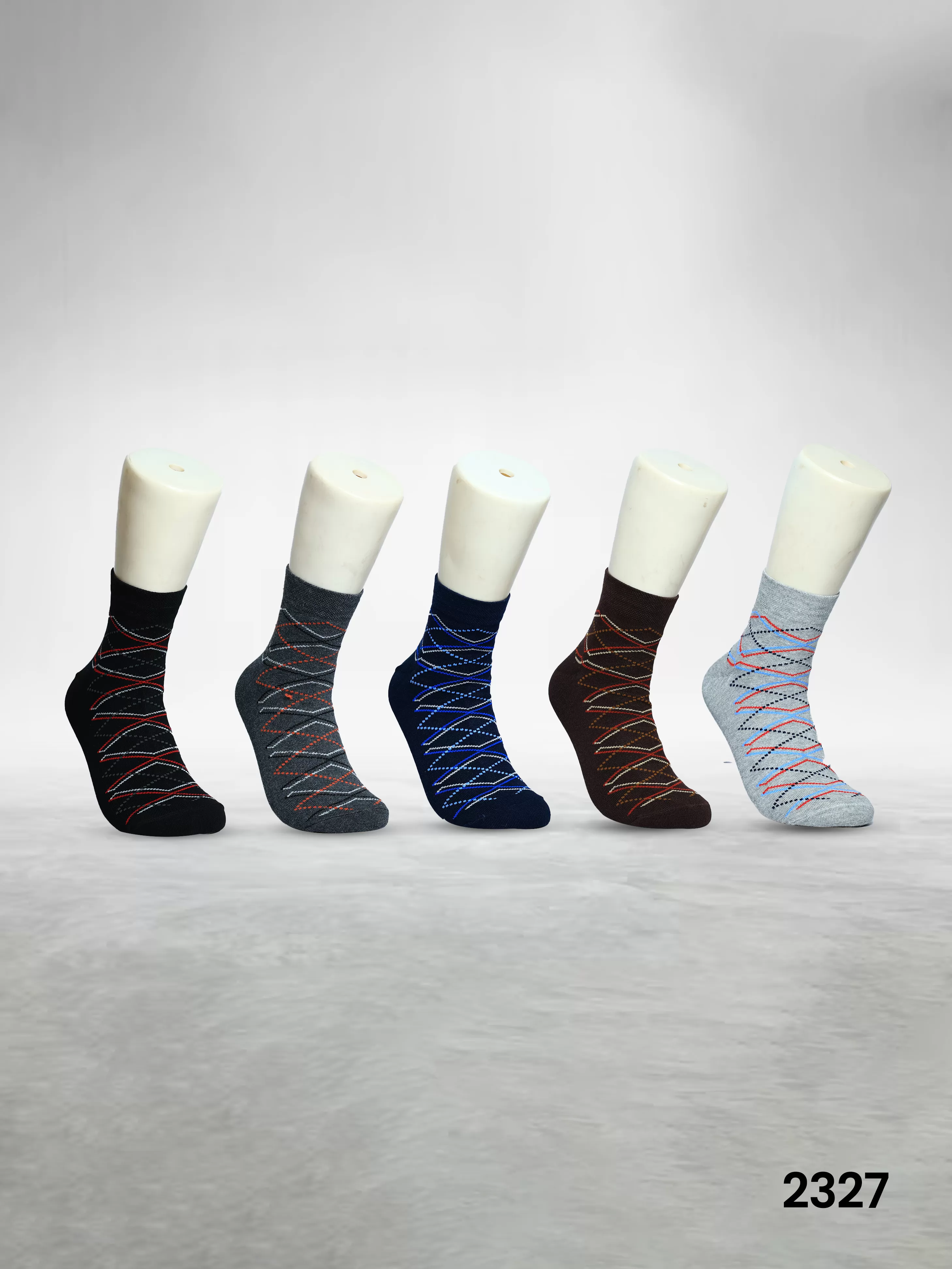 Footies Mens Fine Cotton Socks Ankle pack of 5 (Design)