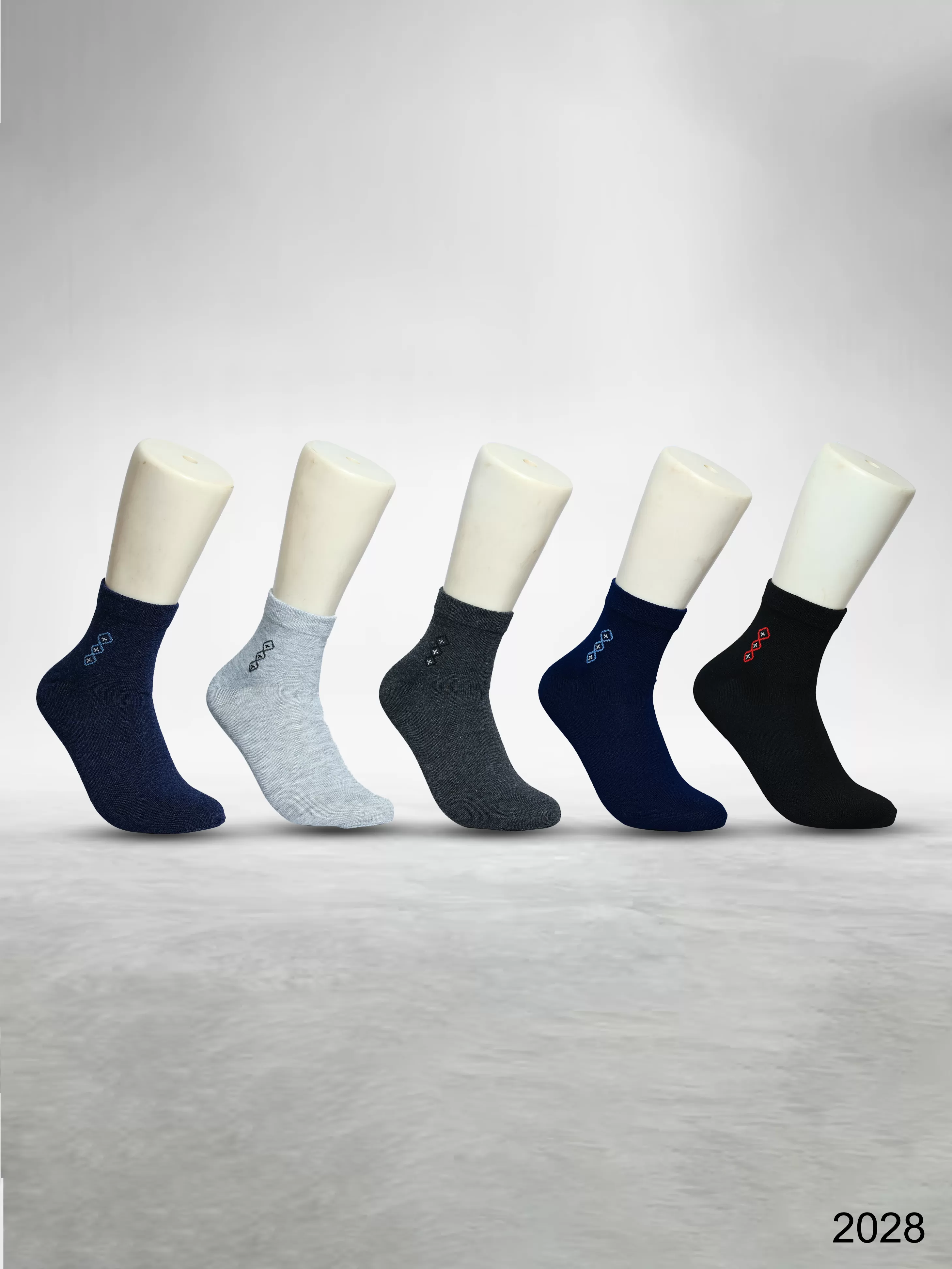 Footies Mens Cotton Rich Socks Ankle pack of 5 (Design)