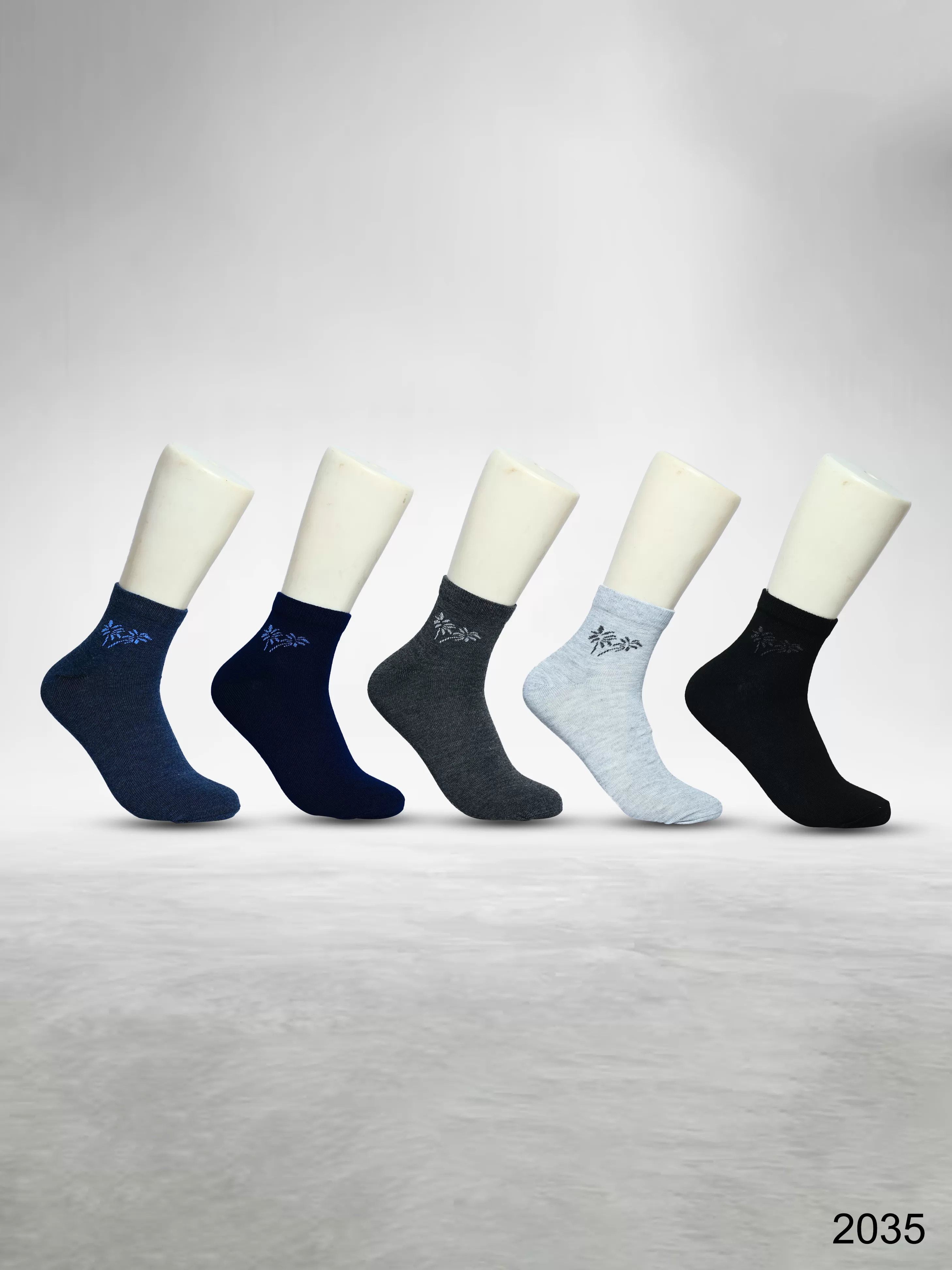 Footies Mens Cotton Rich Socks Ankle pack of 5 (Design)