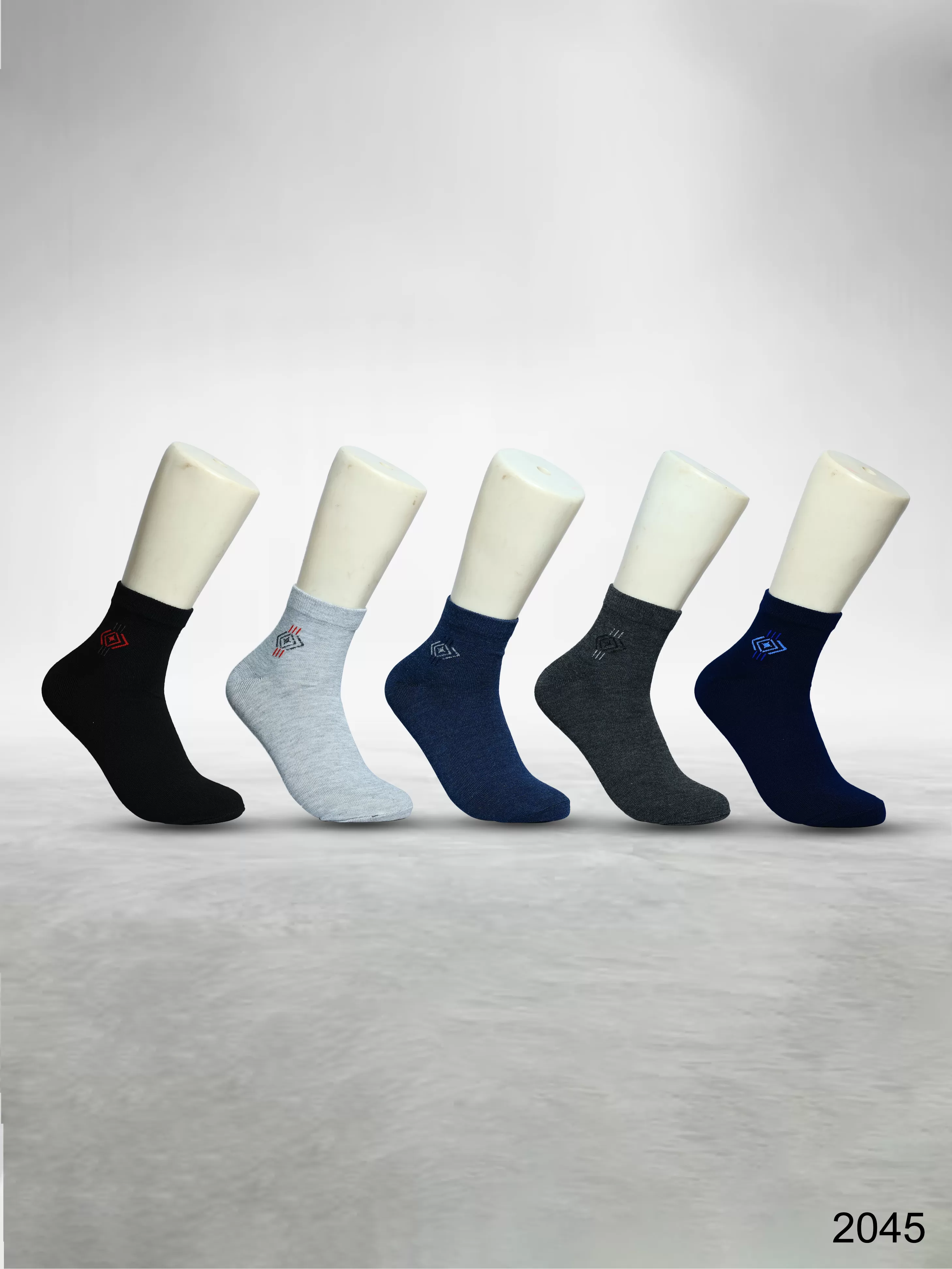 Footies Mens Cotton Rich Socks Ankle pack of 5 (Design)