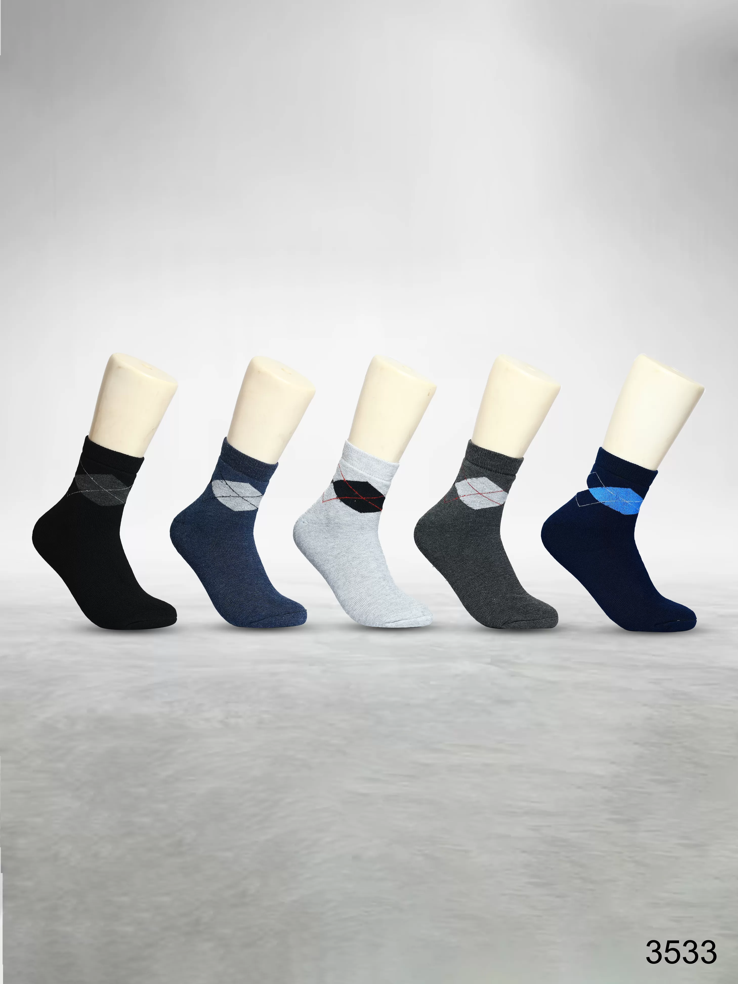 Footies Mens Fine Cotton Socks Crew Pack of 5(Design)