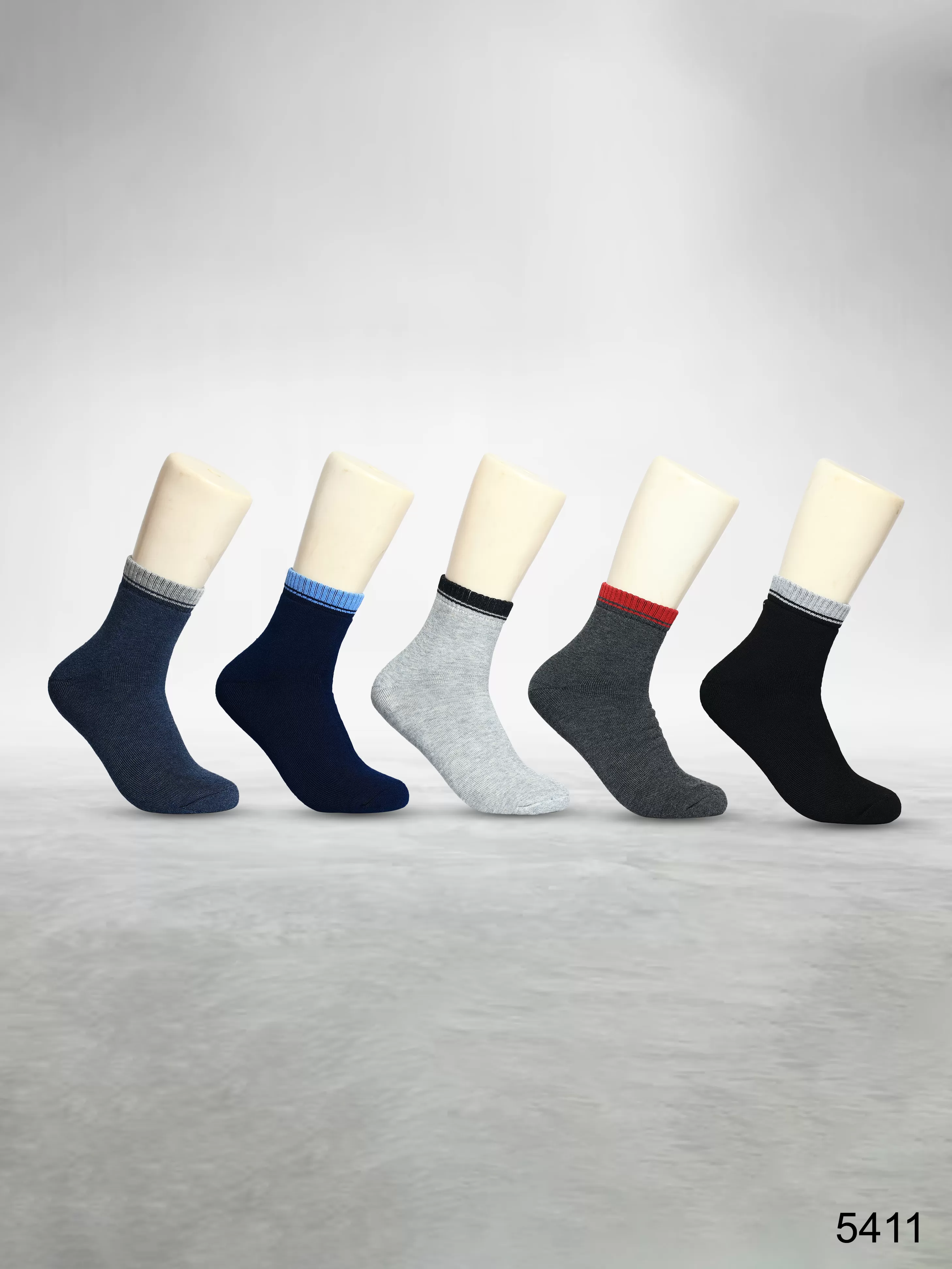 Footies Mens Cotton Rich Socks Terry Ankle pack of 5(Design)