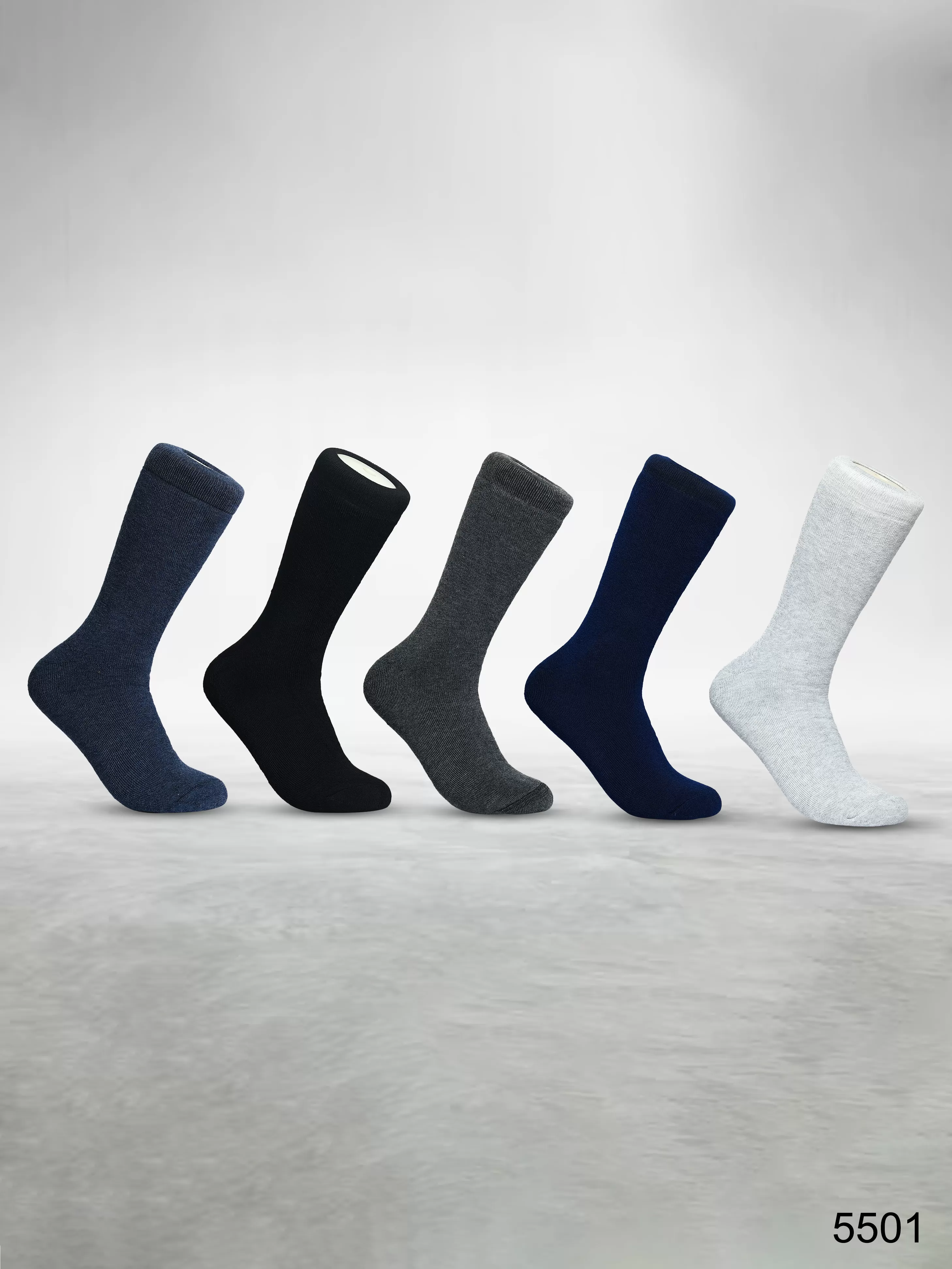 Footies Mens Cotton Rich Socks Terry Crew pack of 5(Plain Assorted)