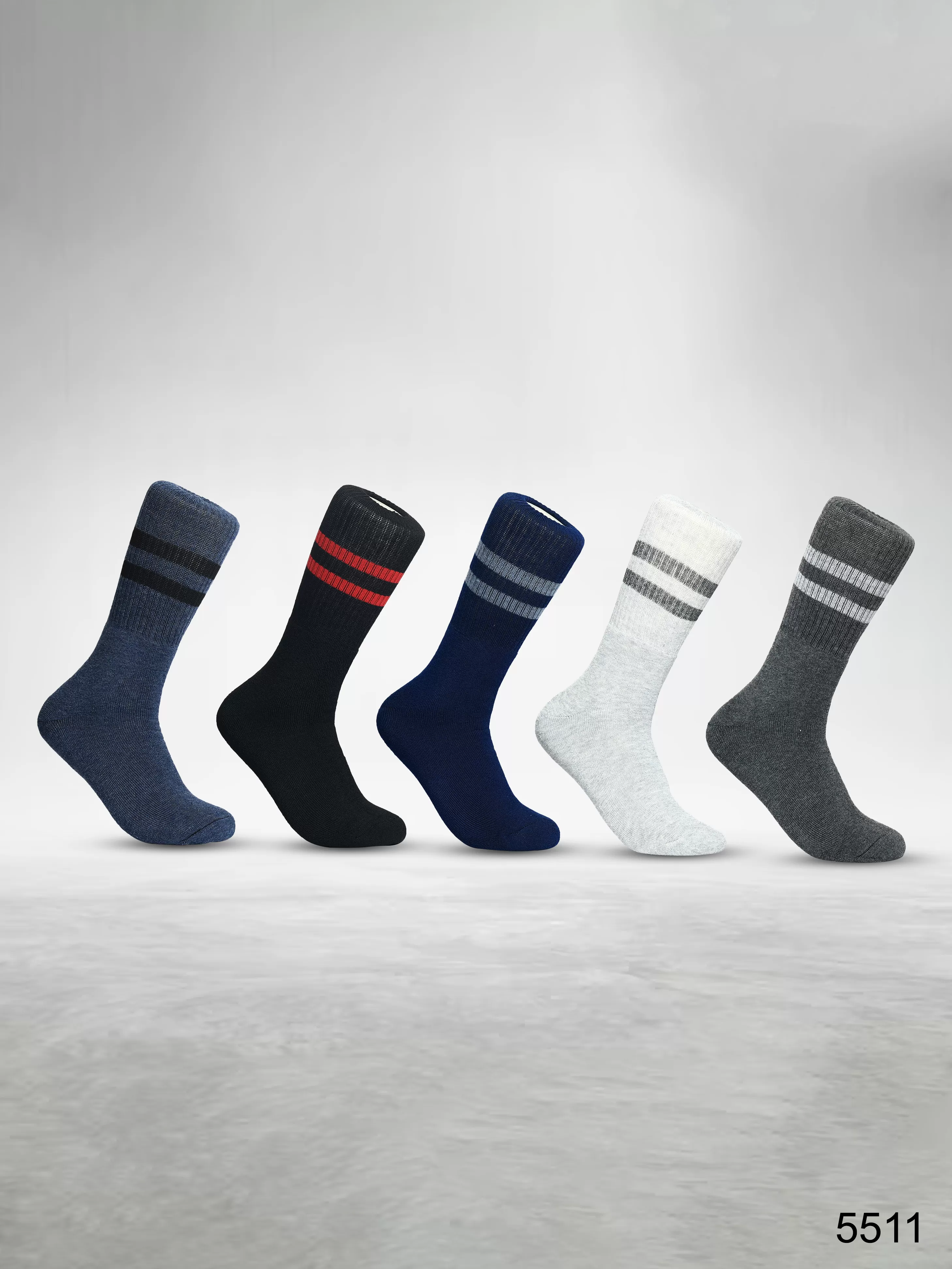 Footies Mens Cotton Rich Socks Terry Crew pack of 5(Design)