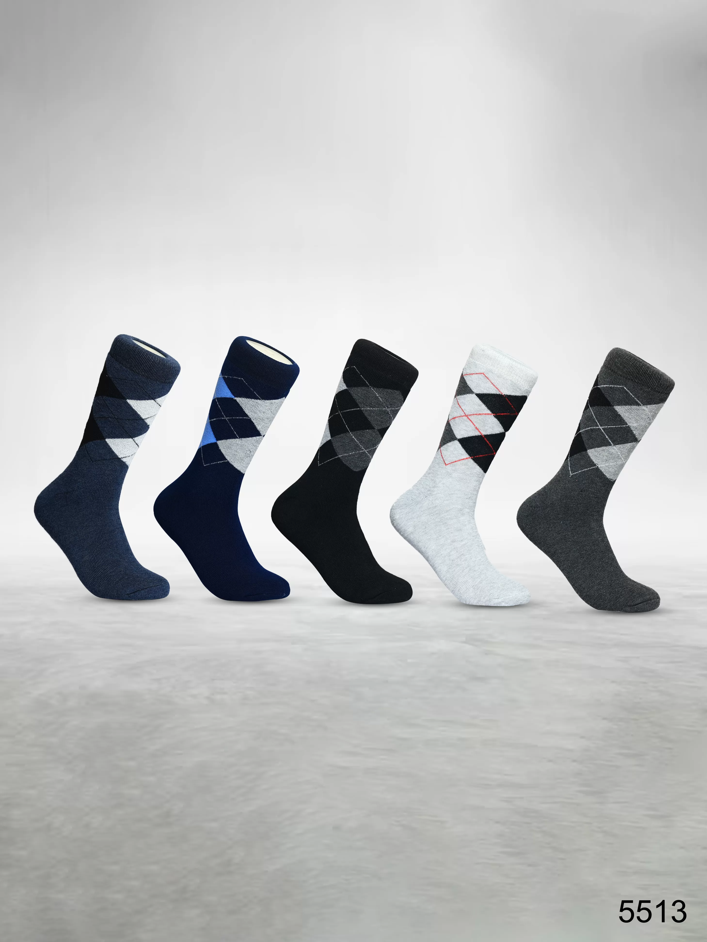 Footies Mens Cotton Rich Socks Terry Crew pack of 5(Design)