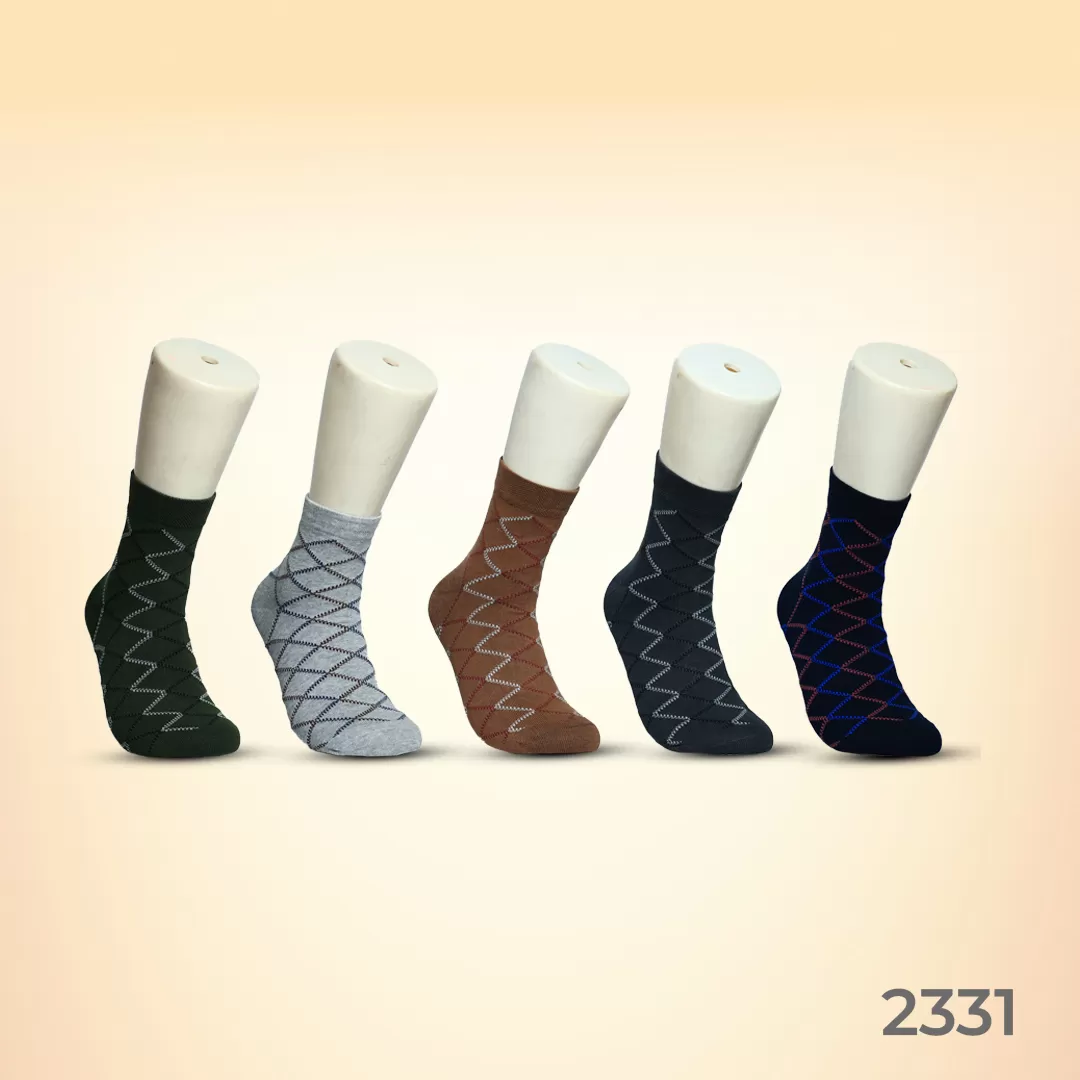 Footies Mens Fine Cotton Socks Ankle pack of 5 (Design)
