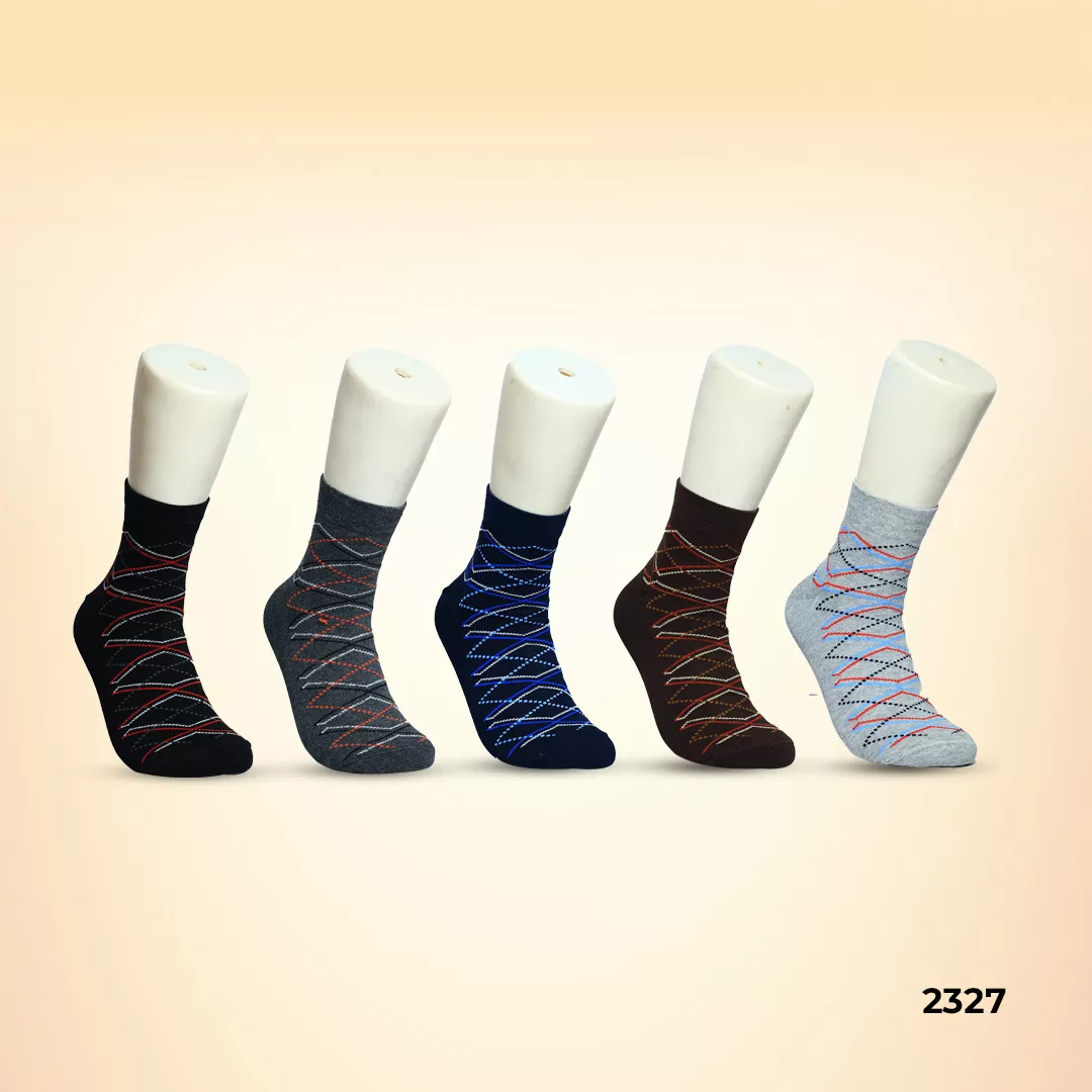 Footies Mens Fine Cotton Socks Ankle pack of 5 (Design)