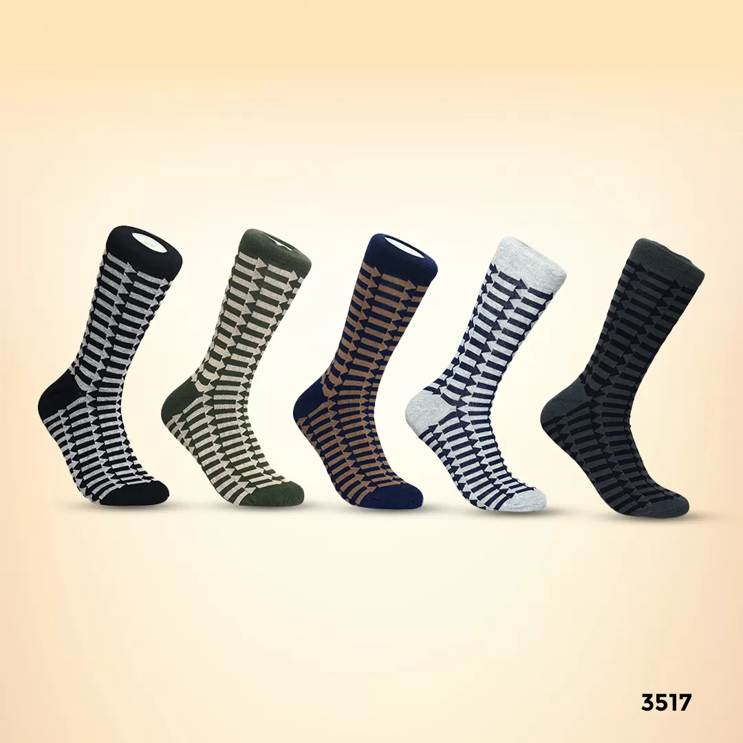 Footies Mens Fine Cotton Socks Crew Pack of 5(Design)