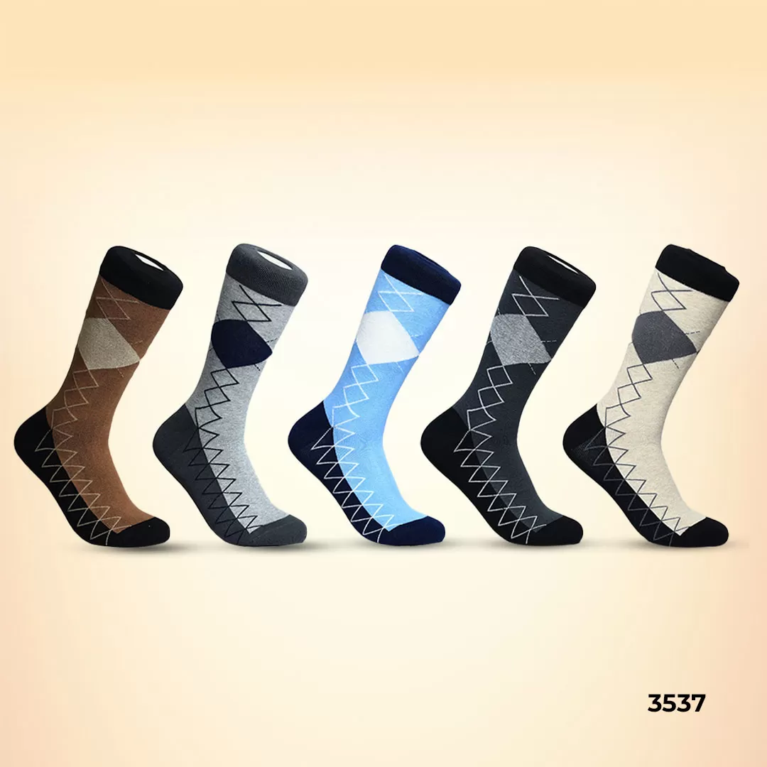Footies Mens Fine Cotton Socks Crew Pack of 5(Design)