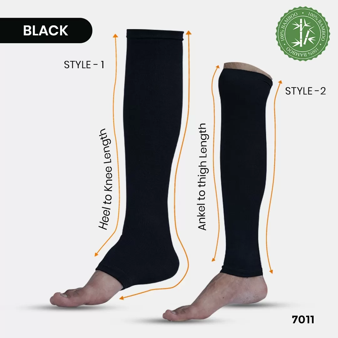 BLACK HEEL & CALF SUPPORT FOR VARICOSE VEINS (TIGHT COMPRESSION )