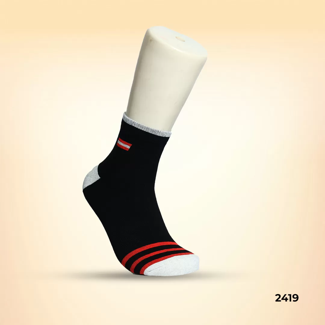 Footies Mens Fine Cotton Socks Ankle pack of 5 (Design)