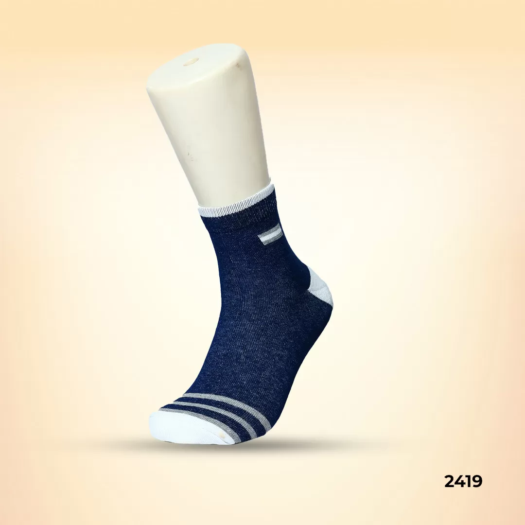 Footies Mens Fine Cotton Socks Ankle pack of 5 (Design)