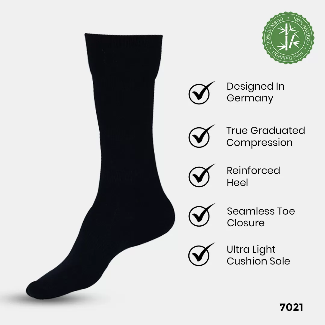 BLACK SOCKS FOR VERICOSE VEINS (LIGHT COMPRESSION ) BAMBOO