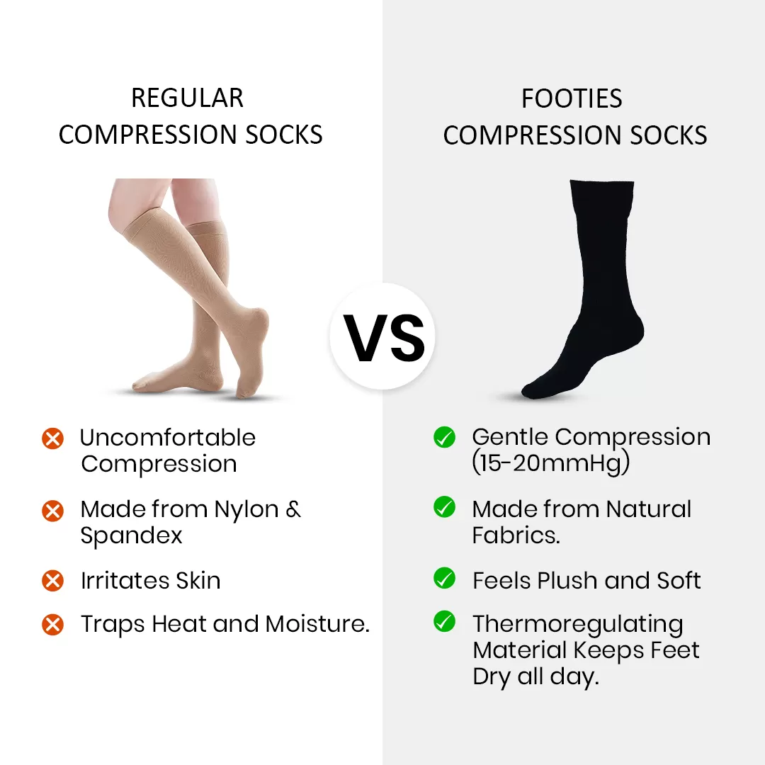 BLACK SOCKS FOR VERICOSE VEINS (LIGHT COMPRESSION ) BAMBOO